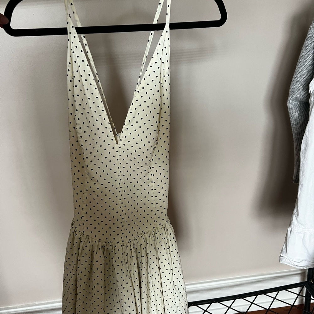 Chic Cream Polka Dot Mini Dress